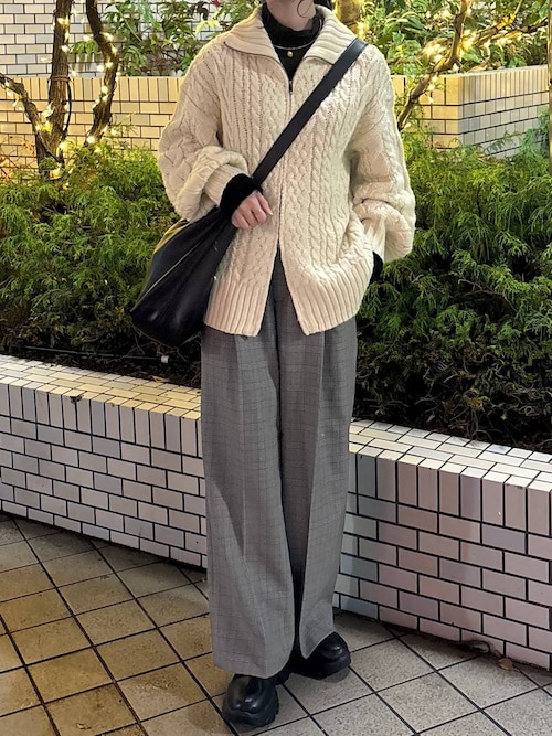 セール】ケーブルハイゲージZIPカーディガン 588922（カーディガン