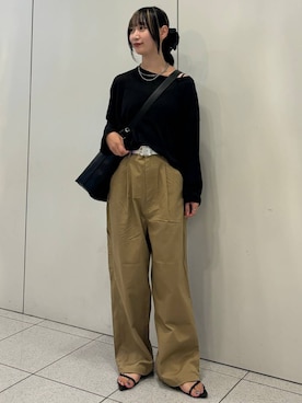 「アイテム（チョーカー、グレー系）」を使った、aya212525さん（レディース・160cm）の秋コーディネート