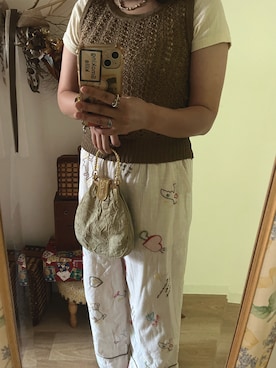 「Freada（フリーダ）のアイテム（パンツ）」を使った、NATSUCOさん（レディース・158cm）の夏コーディネート