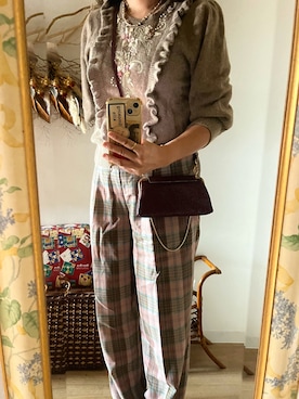 「VINTAGE（ヴィンテージ）のアイテム（ニット/セーター）」を使った、NATSUCOさん（レディース・158cm）の秋コーディネート