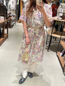 「VINTAGE（ヴィンテージ）のアイテム（ワンピース）」を使った、NATSUCOさん（レディース・158cm）の夏コーディネート