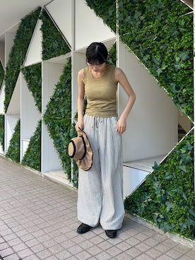 「CIAOPANIC TYPY（チャオパニックティピー）のアイテム（帽子）」を使った、Nanamiさん（レディース・166cm）の夏コーディネート