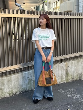 「SOUNDSGOOOOD（サウンズグッド）の【SOUNDS GOOOOD】2WAYナイロンタックギャザーパラコードBAG/WEB限定カラー追加（トートバッグ）」を使った、Nanamiさん（レディース・166cm）の夏コーディネート