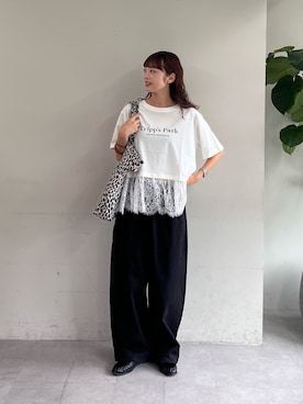 「CIAOPANIC TYPY（チャオパニックティピー）のアイテム（パンツ）」を使った、Nanamiさん（レディース・166cm）の夏コーディネート