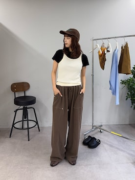 「CIAOPANIC TYPY（チャオパニックティピー）のアイテム（帽子）」を使った、Nanamiさん（レディース・166cm）の夏コーディネート