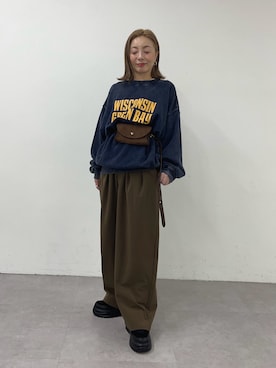 「アイテム（ボディバッグ/ウエストポーチ）」を使った、sayuuuuさん（レディース・147cm）の秋コーディネート