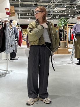 「アイテム（ボディバッグ/ウエストポーチ）」を使った、sayuuuuさん（レディース・147cm）の秋コーディネート