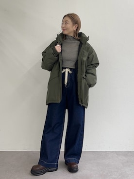 「アイテム（ダウンジャケット/コート）」を使った、sayuuuuさん（レディース・147cm）の秋コーディネート