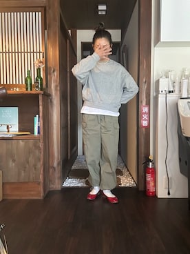 「アイテム（ニット/セーター）」を使った、Okeiさん（レディース・157cm）の冬コーディネート