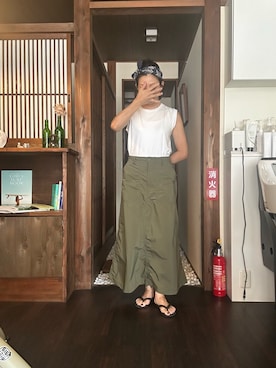 「アイテム（Tシャツ/カットソー）」を使った、Okeiさん（レディース・157cm）の秋コーディネート