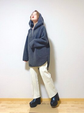 「A part by（アパートバイ）のアイテム（パーカー）」を使った、keikoさん（レディース・162cm）の冬コーディネート