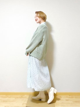 「A part by（アパートバイ）のアイテム（シャツワンピース）」を使った、keikoさん（レディース・162cm）の冬コーディネート