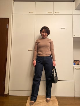 「Mystrada（マイストラーダ）のアイテム（ニット/セーター、ブラウン系）」を使った、wearharu31さん（レディース・159cm）の春コーディネート