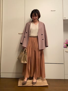 「NANO universe（ナノユニバース）のアイテム（ノーカラージャケット）」を使った、wearharu31さん（レディース・159cm）の春コーディネート