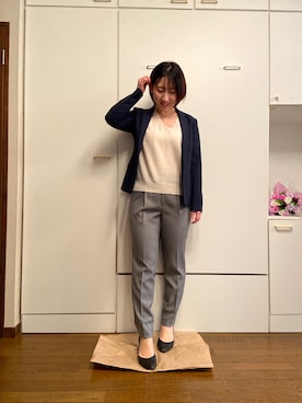 「green label relaxing（グリーンレーベルリラクシング）のアイテム（ジャケット/アウター、ブルー系）」を使った、wearharu31さん（レディース・159cm）の春コーディネート