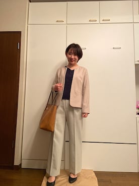 「NATURAL BEAUTY BASIC（ナチュラルビューティーベーシック）のアイテム（ノーカラージャケット）」を使った、wearharu31さん（レディース・159cm）の春コーディネート