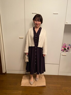 「UNIQLO（ユニクロ）のアイテム（カーディガン/ボレロ、ホワイト系）」を使った、wearharu31さん（レディース・159cm）の春コーディネート