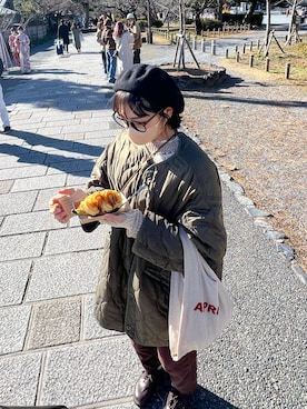 「SM2（エスエムツー）のアイテム（ハンチング/ベレー帽）」を使った、ojyacoさん（レディース・160cm）の春コーディネート