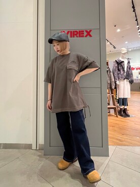 「AVIREX（アヴィレックス）のアイテム（ハンチング/ベレー帽）」を使った、サキカさん（レディース・148cm）の春コーディネート