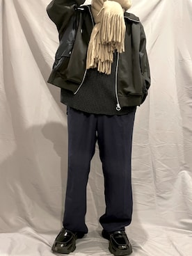 「DOOPZ（ドープス）のアイテム（ブルゾン）」を使った、まぁまるさん（メンズ・168cm）の秋コーディネート