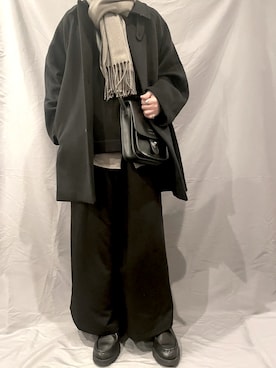 「Lui's（ルイス）のアイテム（ステンカラーコート）」を使った、まぁまるさん（メンズ・168cm）の秋コーディネート