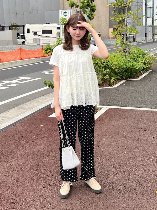 セール】ティアードコットンレースドッキングTEE（Tシャツ