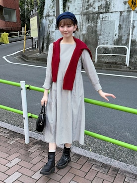 「あしながおじさん（アシナガオジサン）の軽量│厚底エンジニアブーツ　6701581（ブーツ、ブラック系）」を使った、りんさん（レディース・161cm）の秋コーディネート