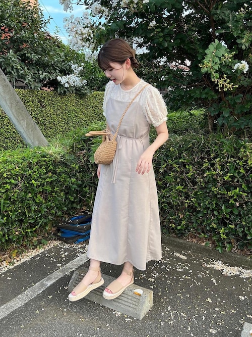 セール】麻混ロングスカートサロペット（サロペット