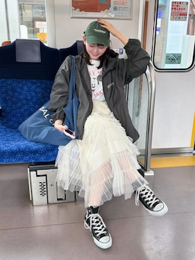「GOOD ROCK SPEED（グッドロックスピード）のアイテム」を使った、りんさん（レディース・161cm）の夏コーディネート