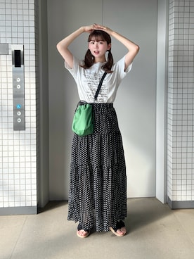 「アイテム（スカート）」を使った、りんさん（レディース・161cm）の夏コーディネート