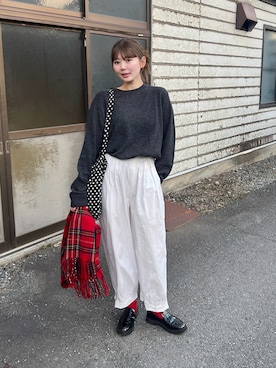 「無印良品（ムジルシリョウヒン）のアイテム」を使った、りんさん（レディース・161cm）の秋コーディネート