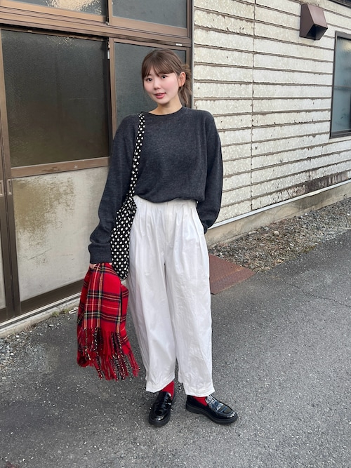 セール】紳士 洗えるウールミドルゲージクルーネックセーター（ニット