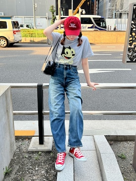 「CONVERSE（コンバース）のアイテム」を使った、りんさん（骨格ストレート・レディース・161cm）の夏コーディネート