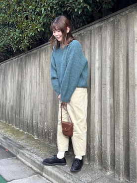 「tiptop（ティップトップ）の前後2wayニットカーディガン（カーディガン/ボレロ）」を使った、りんさん（レディース・161cm）の秋コーディネート