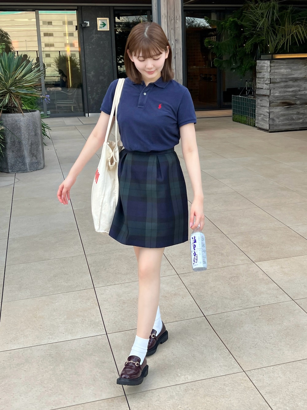 POLO RALPH LAURENのポロシャツを使った「チェックスカート」の