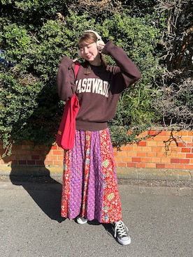 「Ungrid（アングリッド）のアイテム（トートバッグ）」を使った、りんさん（レディース・161cm）の秋コーディネート