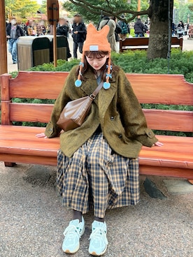 「アイテム（ピーコート）」を使った、りんさん（レディース・161cm）の冬コーディネート