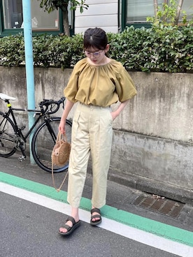 「ピスタチオ」｜「アイテム（サンダル）」を使った、りんさん（レディース・161cm）の夏コーディネート