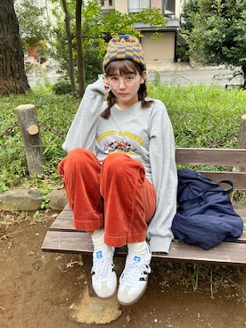 「アイテム（スウェット）」を使った、りんさん（レディース・161cm）の秋コーディネート