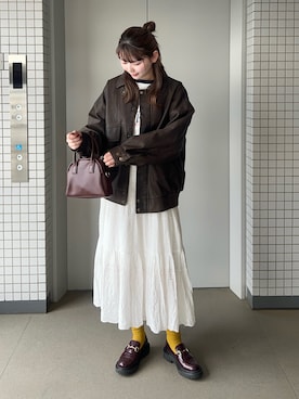 「アイテム（ボストンバッグ）」を使った、りんさん（レディース・161cm）の夏コーディネート