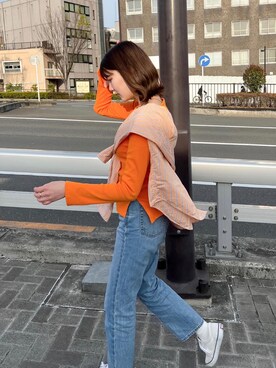 「Aura（アウラ）のアイテム」を使った、りんさん（レディース・161cm）の春コーディネート