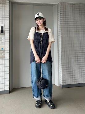 「アイテム（キャミソール）」を使った、りんさん（レディース・161cm）の夏コーディネート