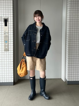 「アイテム（バッグ、オレンジ系）」を使った、りんさん（レディース・161cm）の秋コーディネート