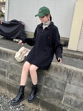 「Lattice（Lattice）のアイテム（帽子）」を使った、りんさん（レディース・161cm）の冬コーディネート
