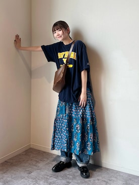 「Honeys（ハニーズ）のアイテム」を使った、りんさん（レディース・161cm）の夏コーディネート