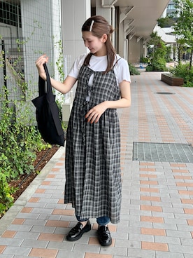 「アイテム（ローファー）」を使った、りんさん（レディース・161cm）の夏コーディネート