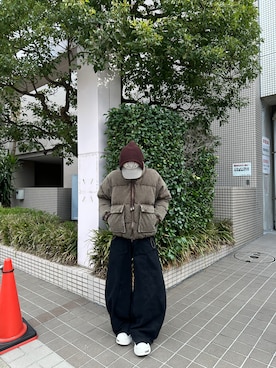 「EPNK（イーピーエヌケー）のアイテム」を使った、まつやまこうたさん（メンズ・172cm）の冬コーディネート