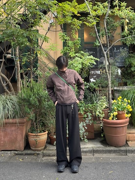 「Regen Glanz（レーゲングランツ）のアイテム」を使った、まつやまこうたさん（メンズ・172cm）の春コーディネート