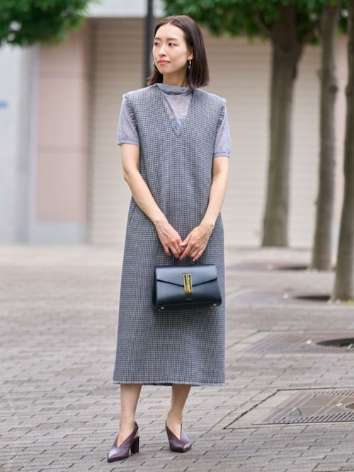 BALLSEY（ボールジィ）の「ワッフルツイード Vネックワンピース