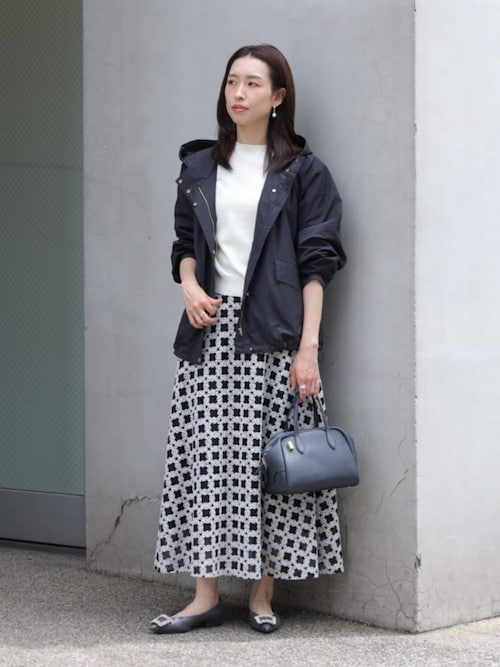 フラッフィーヤーンエンブロイダリー フレアスカート（スカート